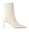 Stuart Weitzman Stretch High Heel Ankle Boots In Neutral