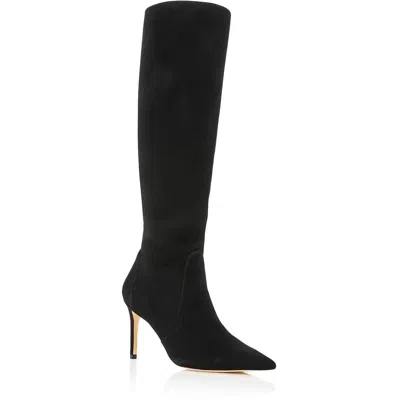 Stuart Weitzman Stuart 85 Knee High Pointed Toe Zip Boot In Black