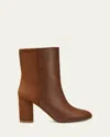 Stuart Weitzman Strut Mixed Leather Ankle Booties In Bridle Brown