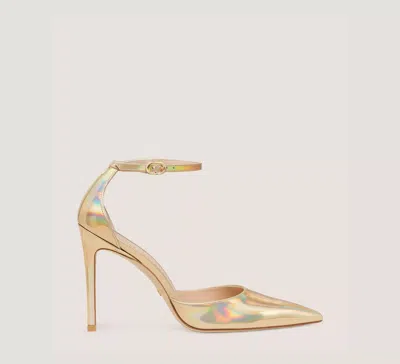 Stuart Weitzman Stuart 100 Strap Pump The Sw Outlet In Platino Gold