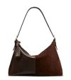 STUART WEITZMAN STUART WEITZMAN, STUART 5050 SHOULDER BAG, BAGS, WALNUT, CALF LEATHER/TEXTURED SUEDE