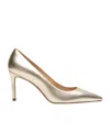 Stuart Weitzman Stuart 50mm Metallic Pumps In Nude