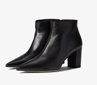 Stuart Weitzman Stuart 75 Boot Women's 10 Black Leather Block Heel Bootie Khd953