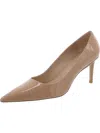 Stuart Weitzman Stuart 75 Womens Patent Pointed Toe Pumps In Beige