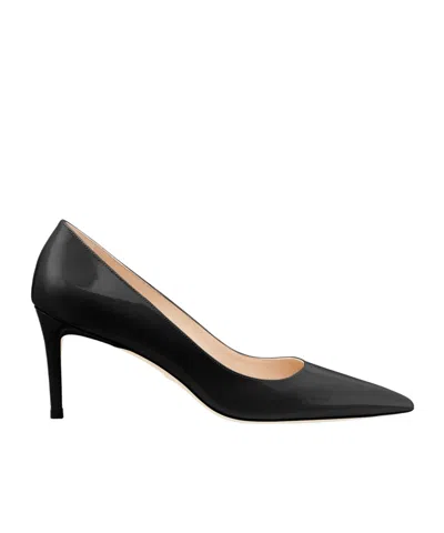 Stuart Weitzman Stuart 75mm Leather Pumps In Black