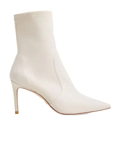 Stuart Weitzman Stuart 85 Elastic Boots In White