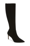 Stuart Weitzman Stuart 85 Knee High Pointed Toe Zip Boot In Black
