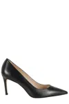Stuart Weitzman 70mm Pointed-toe Leather Pumps In Black