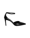 Stuart Weitzman Stuart 85 Strap Pumps In Black Calfskin Leather In Black