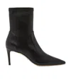 Stuart Weitzman 85 Stretch Bootie Ankle Leather Embroidery In Black