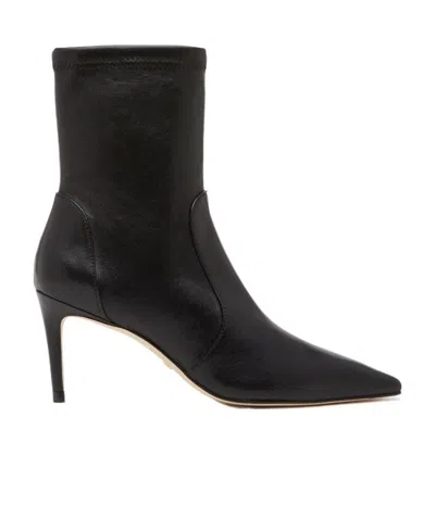 Stuart Weitzman Black Leather Stuart Power Ankle Boots