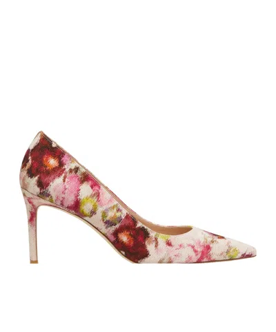 Stuart Weitzman Stuart 85mm Floral-print Pumps In Pink