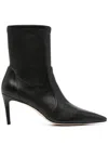 Stuart Weitzman 85 Stretch Bootie Ankle Leather Embroidery In Black