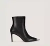 Stuart Weitzman Stuart Capsize 85 Zip Bootie The Sw Outlet In Black & Brushed Gunmetal