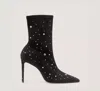 Stuart Weitzman Stiefeletten Mit Kristallen 115mm In Black & Clear