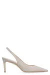 Stuart Weitzman Stuart Fabric Slingback Pumps In Metallic