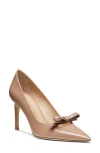 Stuart Weitzman Stuart Felicity Patent Bow Pumps In Fawn