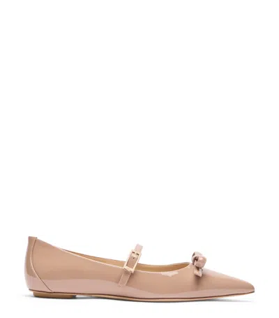 Stuart Weitzman , Stuart Felicity Mary Jane Flat, Flats And Loafers, Fawn, Patent In Pink