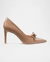 Stuart Weitzman Stuart Felicity Patent Bow Pumps In Fawn