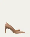 Stuart Weitzman Stuart Felicity Patent Bow Pumps In Fawn