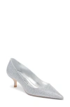 Stuart Weitzman Stuart Kitten Heel Pump In Silver