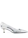 Stuart Weitzman Stylish Kitten Heel Pumps For Women In Silver