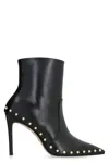 Stuart Weitzman Stuart Leather Pointy-toe Ankle Boots In Black