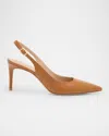 Stuart Weitzman Stuart Power 75 Pointed Toe Slingback Pump In Macchiato
