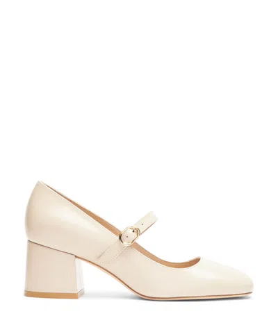 Stuart Weitzman 60mm Stuart Mj Patent Leather Heels In Cream