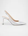 Stuart Weitzman Stuart Metallic Slingback Pumps In Silver