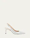 Stuart Weitzman 75mm Stuart Power Metallic Leather Slingback Pumps In Silver
