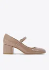 Stuart Weitzman Stuart Mj 60 Patent Leather Pumps In Gold
