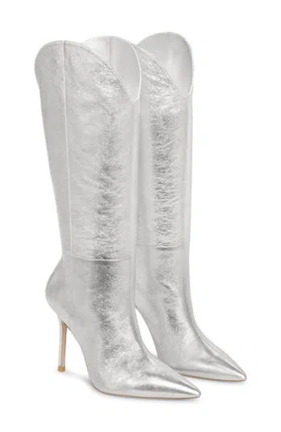 Stuart Weitzman Stuart Outrider 100 Boot In Silver