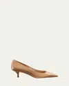 Stuart Weitzman Stuart Patent Kitten Pumps In Adobe