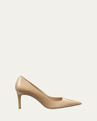 Stuart Weitzman Stuart Patent Stiletto Pumps In Neutral