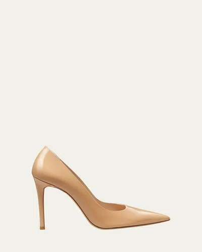 Stuart Weitzman Stuart Patent Stiletto Pumps In Brown