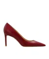 Stuart Weitzman Stuart 85mm Leather Pumps In Red