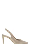 Stuart Weitzman Stuart Power - Metallised Fabric Slingback In Gold