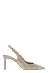Stuart Weitzman Stuart Power - Metallised Fabric Slingback In Gold