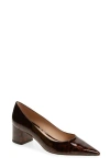 Stuart Weitzman Stuart Power 50 Block Heel Pump In Dark Brown Tortise