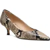 Stuart Weitzman Eva Embossed Kitten-heel Pumps In Brown