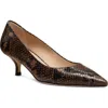 Stuart Weitzman Power 50 Python-effect Leather Pumps In Brown