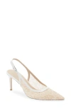 Stuart Weitzman Stuart Power 75 Pointed Toe Slingback Pump In White