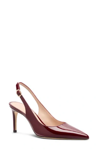 Stuart Weitzman Stuart Power 75 Pointed Toe Slingback Pump In Red