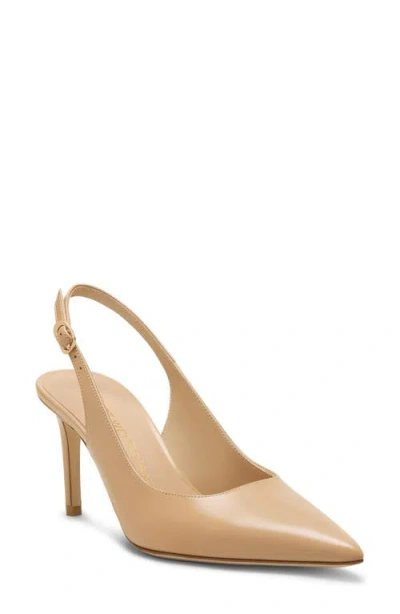 Stuart Weitzman Stuart Power 75 Pointed Toe Slingback Pump In Neutral