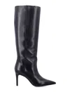 Stuart Weitzman Knee High Stiletto Pointed Toe Boot In Black