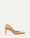 Stuart Weitzman Stuart Power 85 Leather Pumps In Adobe