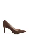 Stuart Weitzman Stuart Power 85 Pointed-toe Pumps In Brown