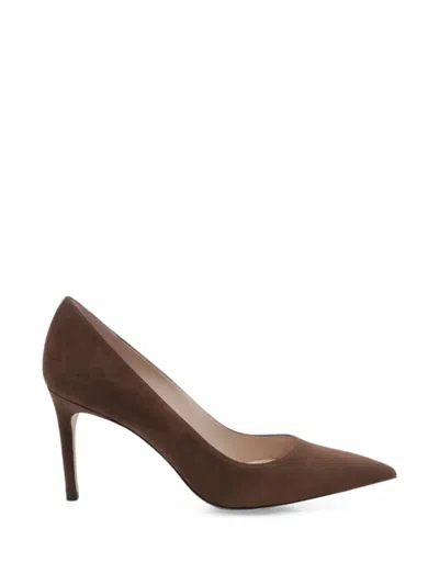 Stuart Weitzman Stuart Power 85 Pointed-toe Pumps In Brown