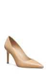 Stuart Weitzman Stuart Power 85 Leather Pumps In Adobe